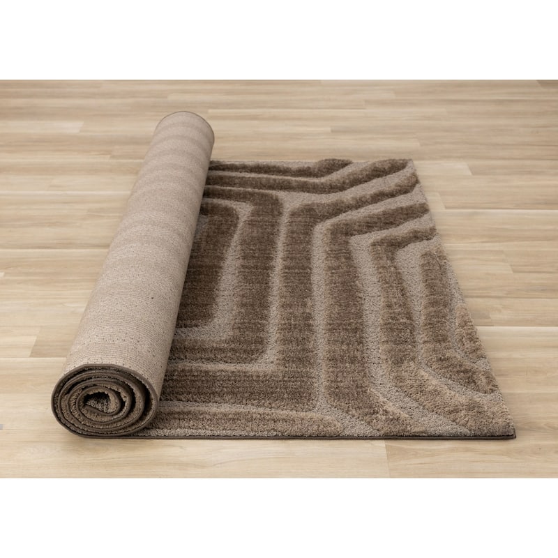 Rich Brown High Low Textured Pattern Run