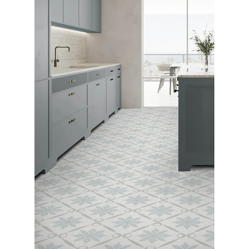 FloorPops Jamila Grey Peel and Stick Floor Tiles