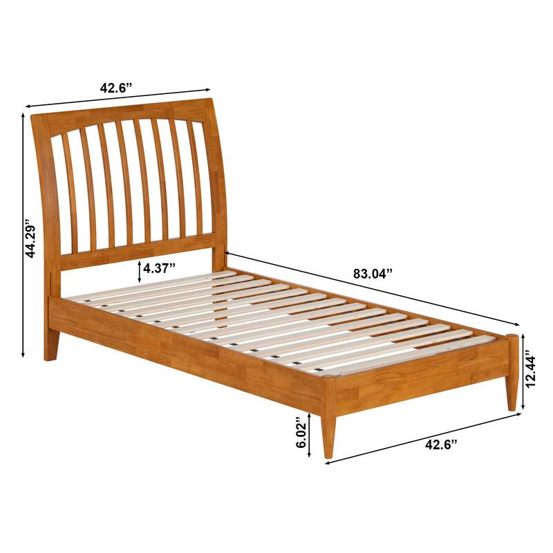 Orleans Solid Wood Low Profile Sleigh Platform Bed