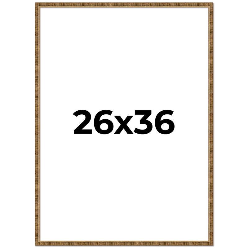 26x36 Frame Black Real Wood Picture Frame Kingsley Gold Distressed Photo Frame with UV Acrylic Foam Board Backing &