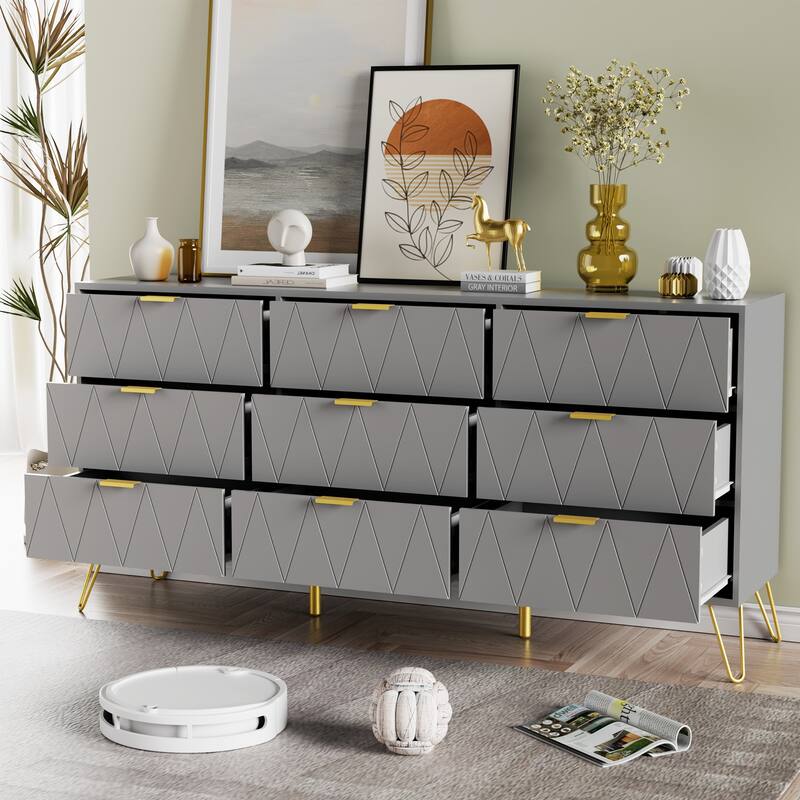 9 Drawers Chest Of Dresser Storage Tower Cabinet Bedroom Organizer