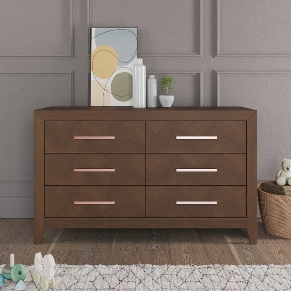 slide 2 of 20, Child Craft Kieran 6-Drawer Double Dresser Toasted Chestnut