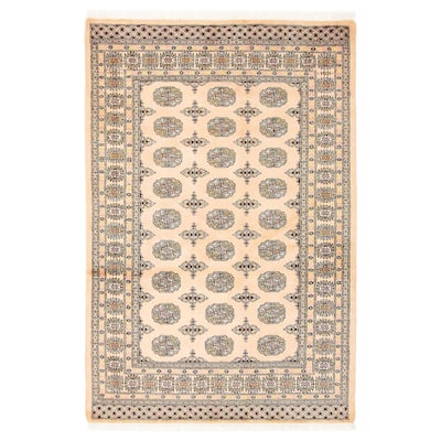 ECARPETGALLERY Hand-knotted Peshawar Bokhara Beige Wool Rug - 4'7 x 6'9