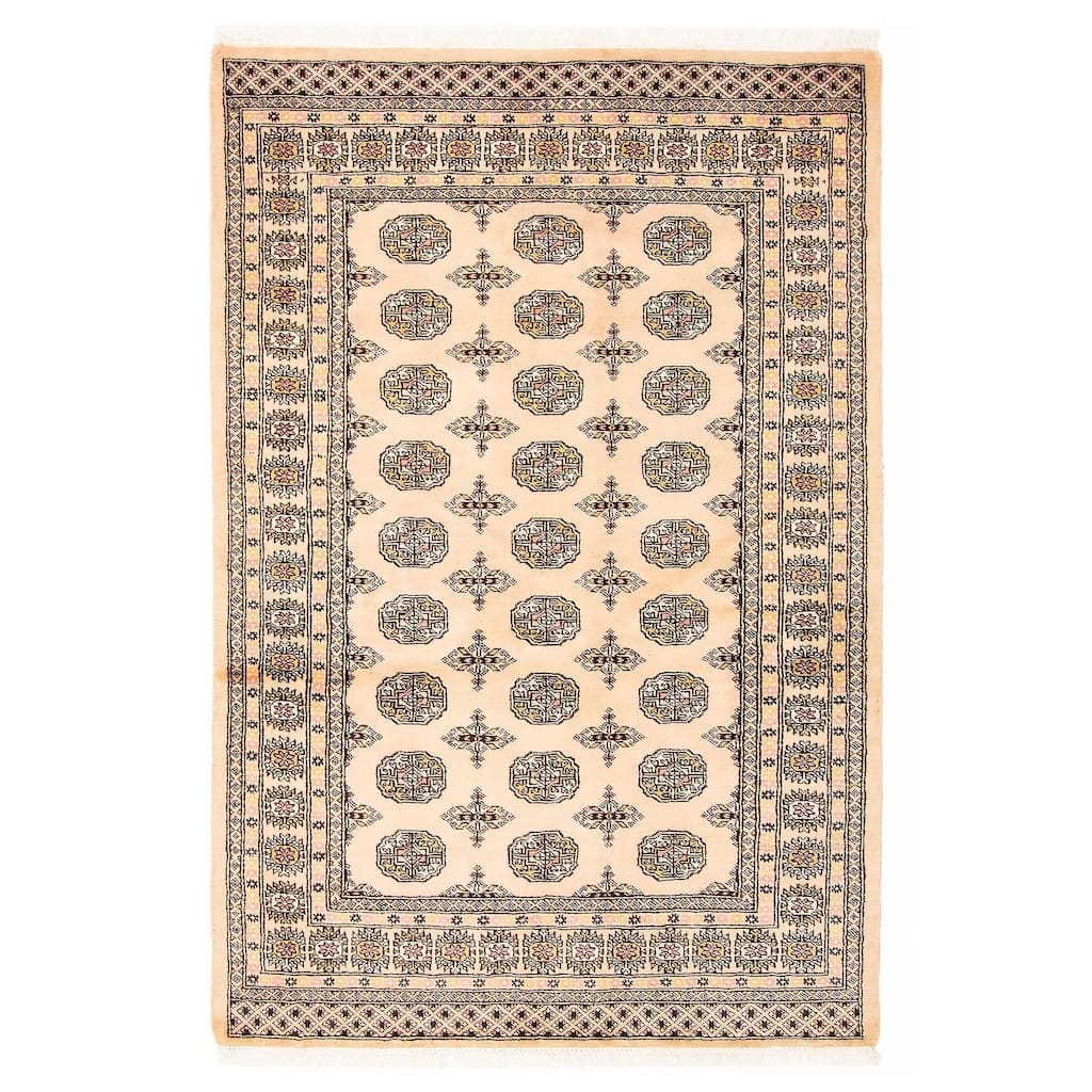 ECARPETGALLERY Hand-knotted Peshawar Bokhara Beige Wool Rug - 4'7 x 6'9
