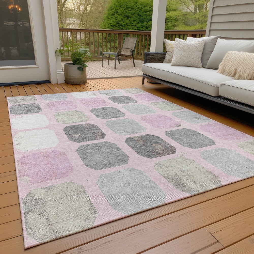 Machine Washable Indoor/Outdoor Casual Contemporary Chantille Rug