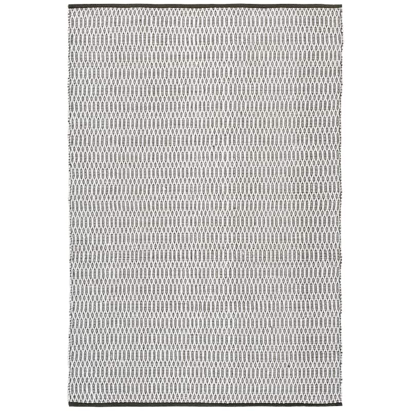 SAFAVIEH Handmade Montauk Willemina Contemporary Cotton Rug - 5' x 8' - Ivory/Dark Green