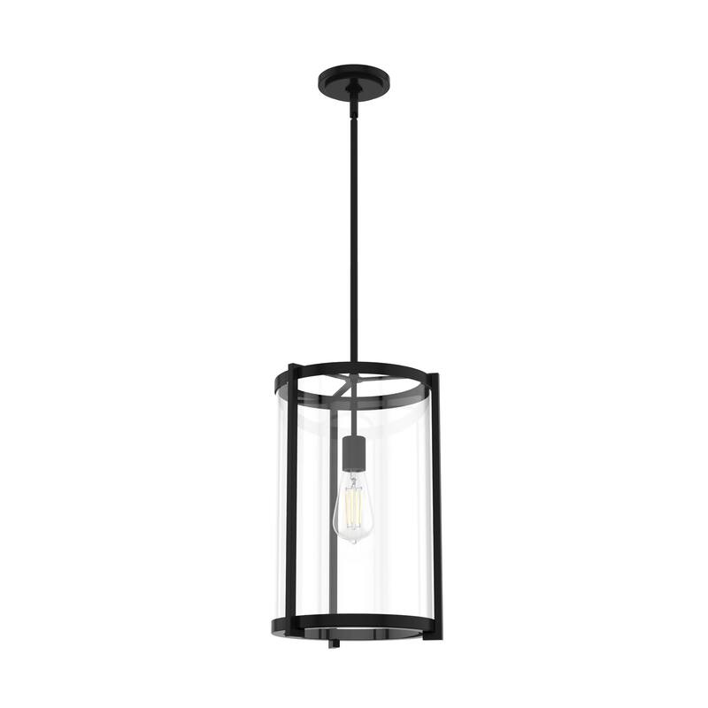 Hunter Astwood 1-Light Pendant - Kitchen Island, Dining Room, Entry - Art Deco, Contemporary, Clear Glass