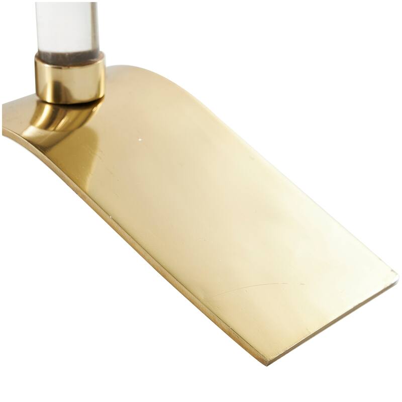 Gold Stainless Steel Metal 4 Candle Hurricane Lamp with Wavy Base