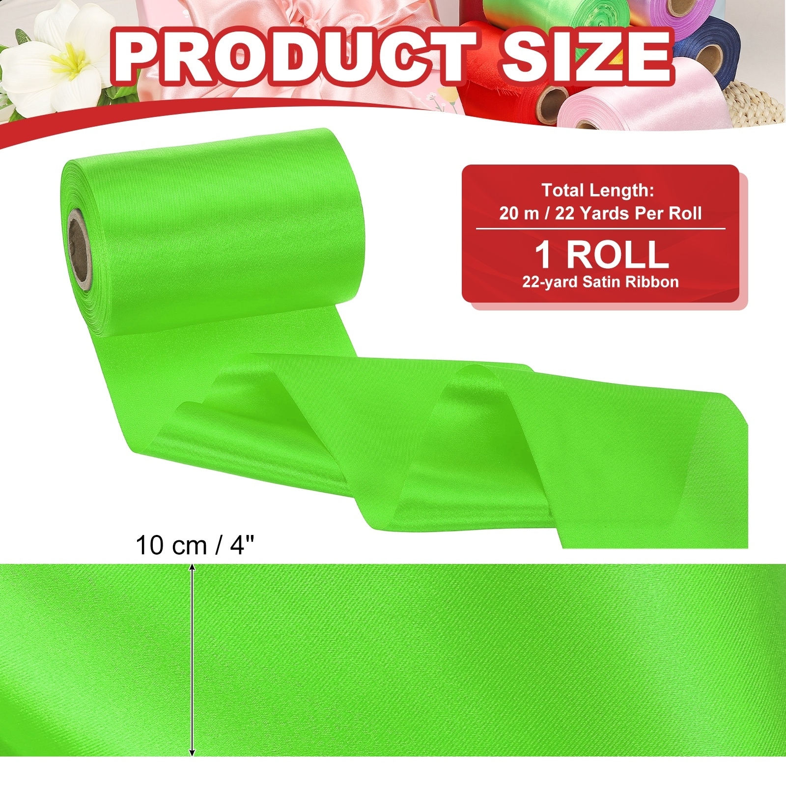 Wide Satin Ribbon, Single Face Solid Ribbon