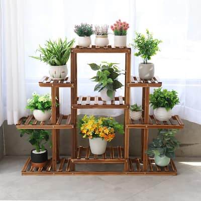 Multi Tiered Solid Wood Plant Stand - 45' x 10'x 38'