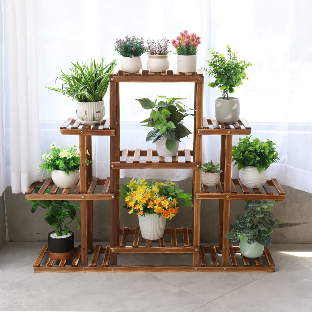 Multi Tiered Solid Wood Plant Stand - 45' x 10'x 38'