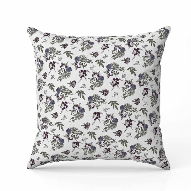 Rose Dreams Faux Suede Reversible Throw Pillow White and Green