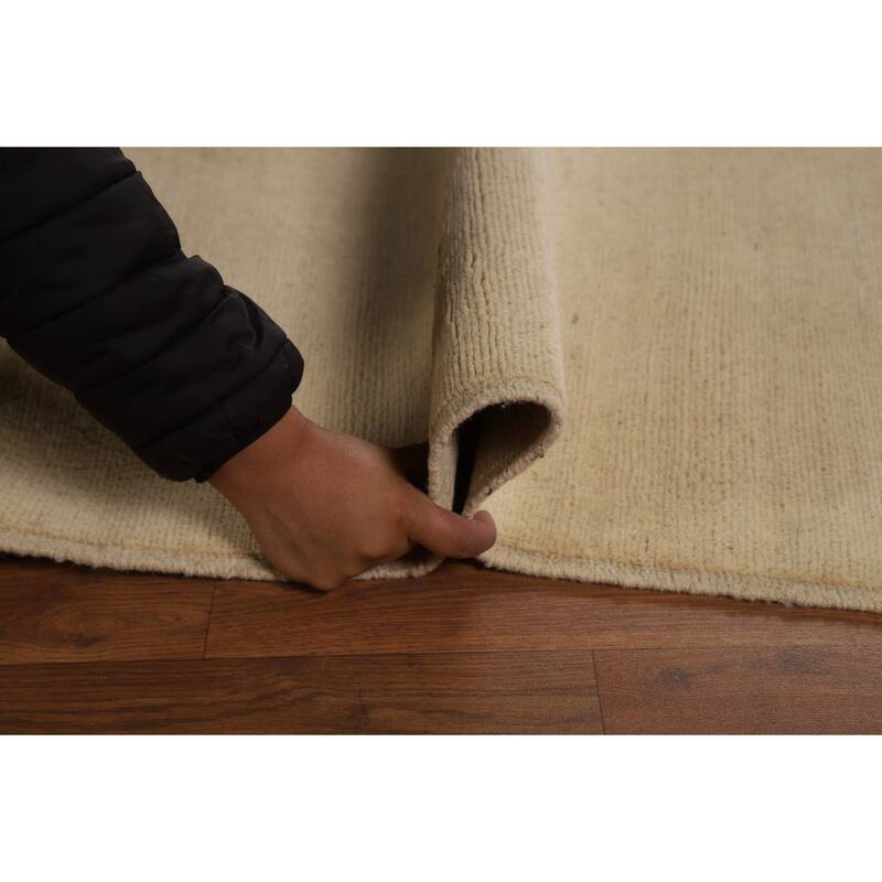 Modern Gabbeh Oriental Area Rug Hand-Knotted Solid Wool Carpet - 6'2"x 8'9"