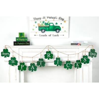 Glitzhome 72"L St. Patrick's / Valentine's Day Holiday Gnomes or Truck Garlands