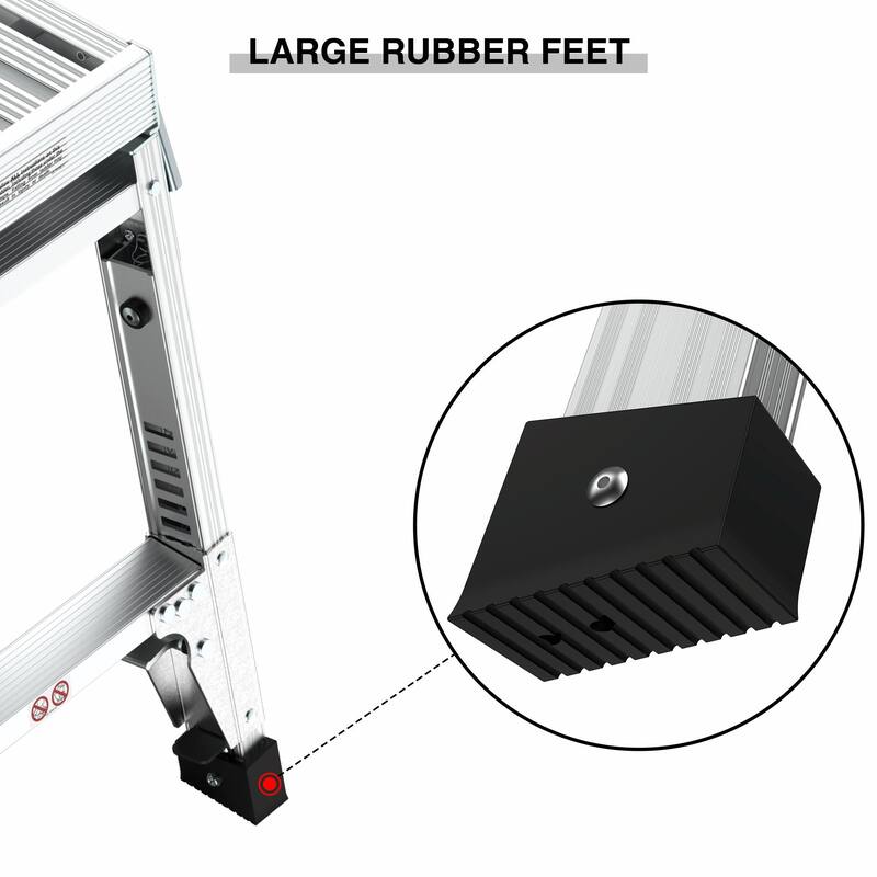 Aluminum Work Platform: Large Size Step Stool Folding Portable Work Bench
