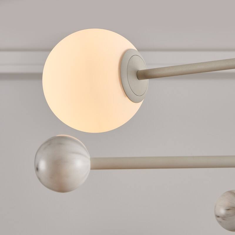 KAWOTI 5-light Modern Dimmable Sputnik Linear Chandelier Pendant