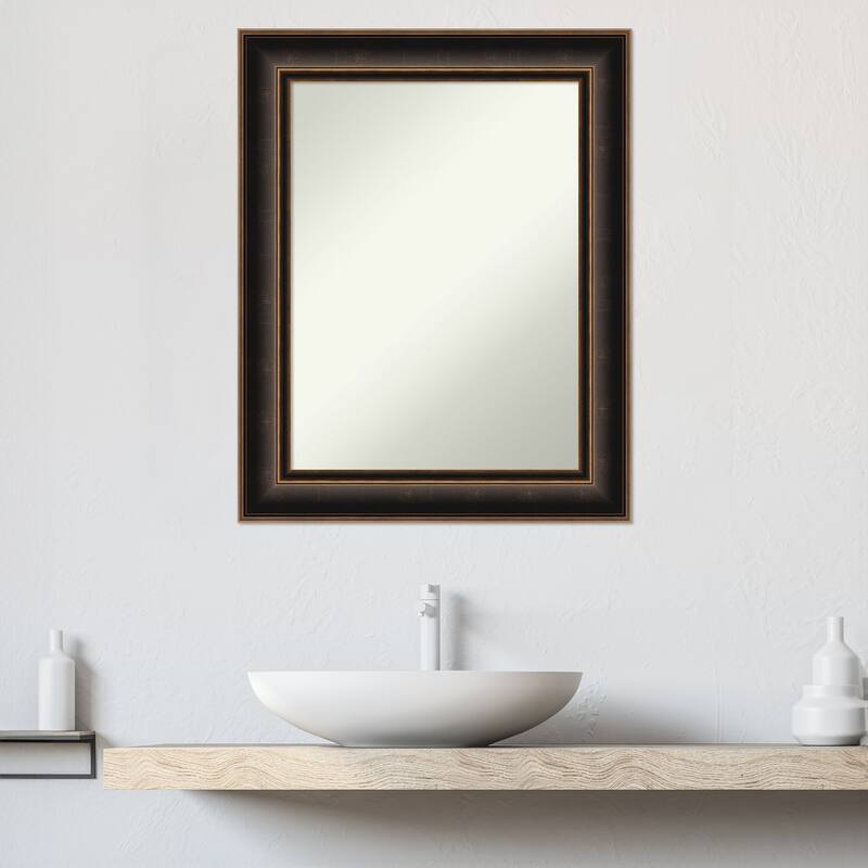 Villa Oil Rubbed Bronze Non-Beveled Wood Framed Bathroom Vanity Wall Mirror - Villa Oil Rubbed Bronze