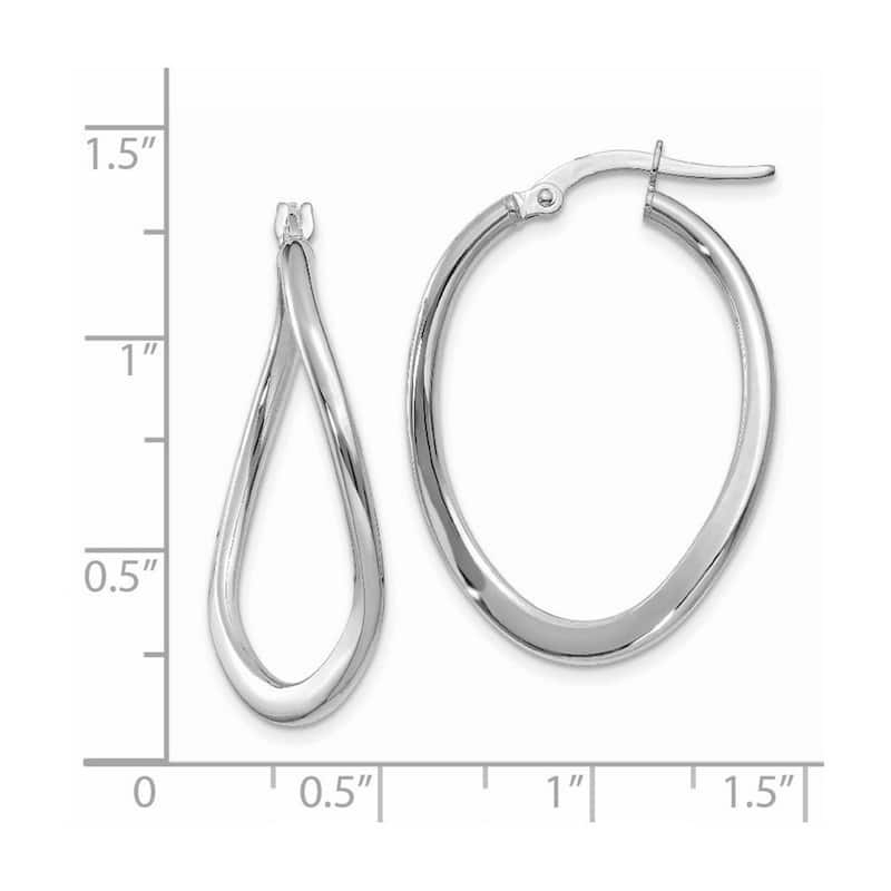 Curata 14k Yellow or White Gold 2x19mm Polished Tapered Twist Hoop Earrings