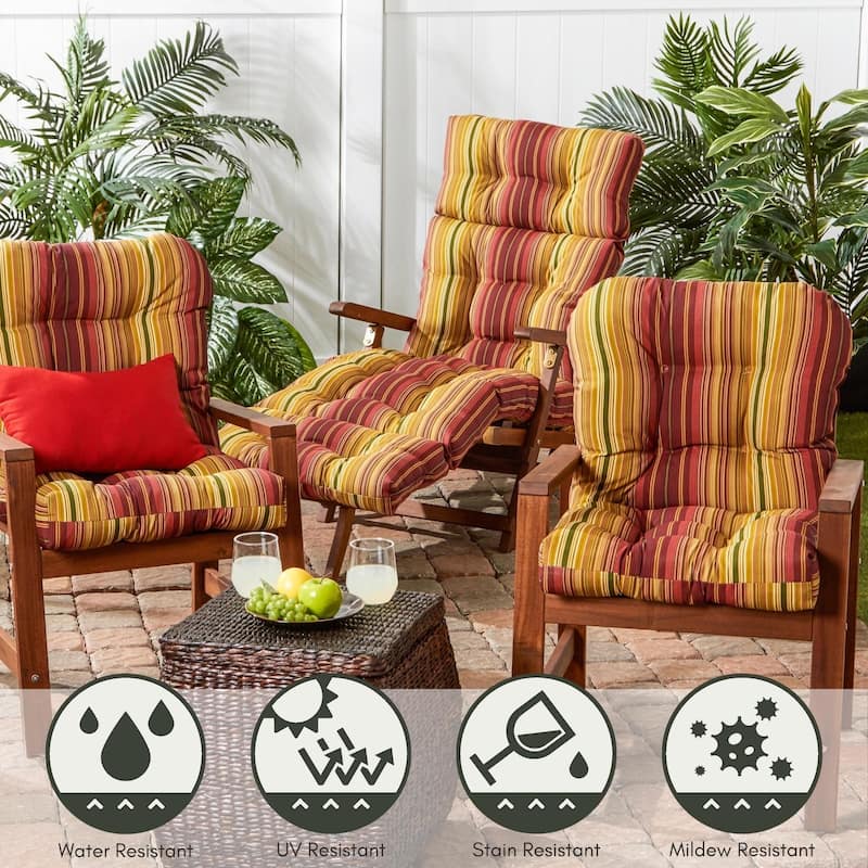 Kinnabari 21-inch x 42-inch Outdoor Stripe Seat/Back Chair Cushion (Cushion Only)
