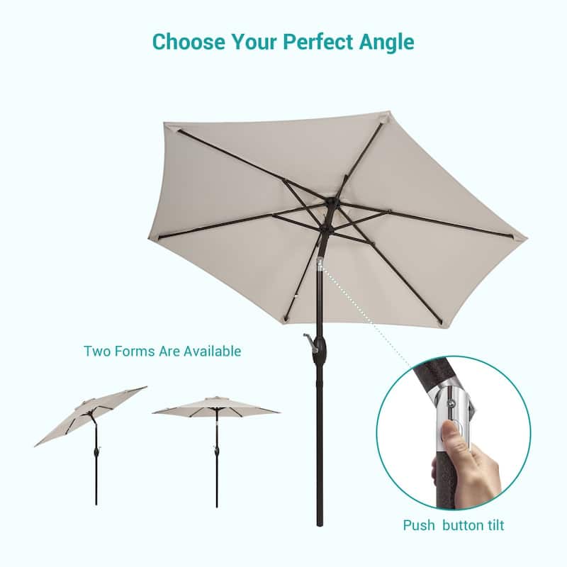 Bonosuki 7.5-foot Waterproof Sunshade Canopy Patio Umbrella