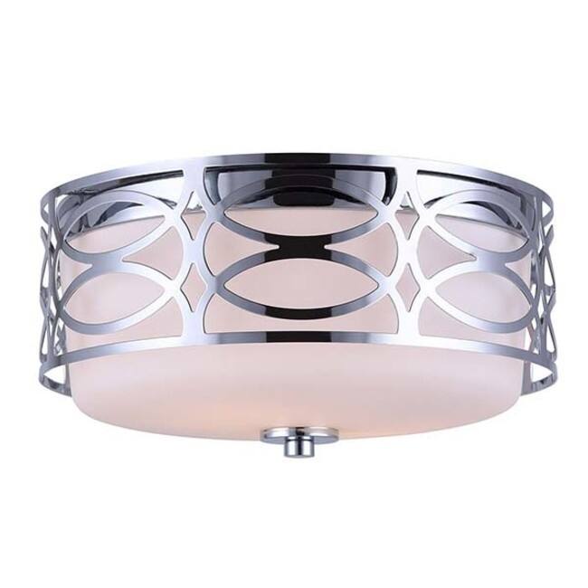 Canarm Drake 2 Light 11-3/4" Wide Flush Mount Ceiling Fixture - Chrome