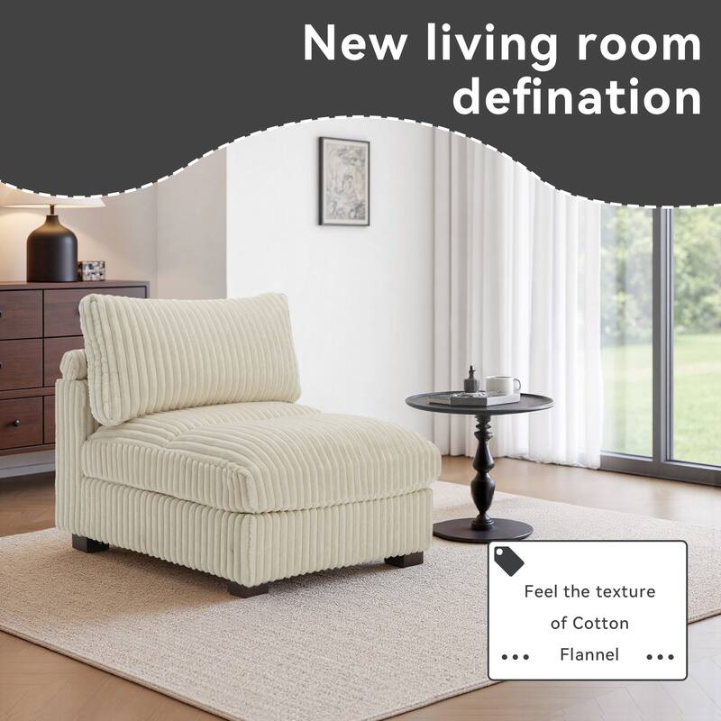 Cotton Flannel corner Sofa Armless Modular Sectional Sofa Seamless Combination