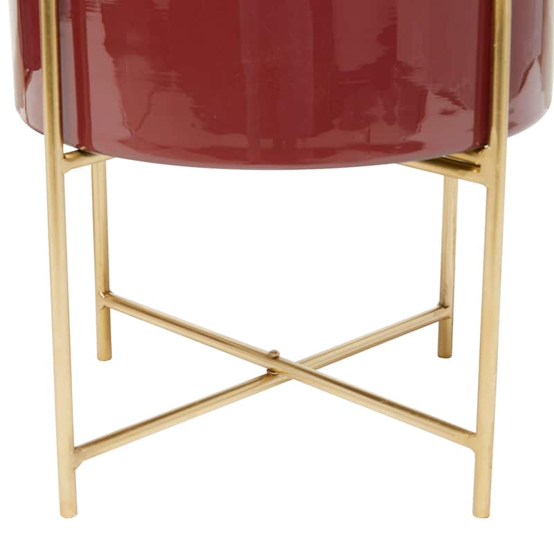 Iron Contemporary Planter (Set of 2) - S/2 12", 16"H