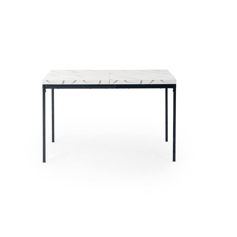 Modern Mid Century Kitchen Table, 47in Farmhouse Rectangular Walnut Dining Table for Dining Room,Apartment, Brown