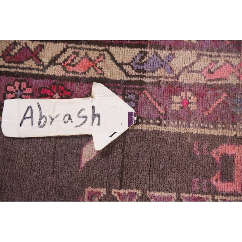 Hand-knotted Tribal Meshkin Persian Runner Rug Geometric Wool Carpet - 3'10" x 10'3"