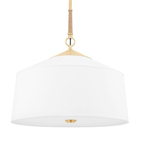 White Plains 3 Light Pendant - Aged Brass