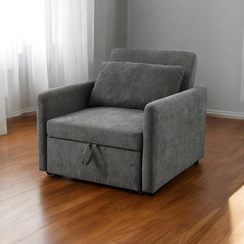 KISRAIS 36" Wide Lint Convertible Sleeper Chair