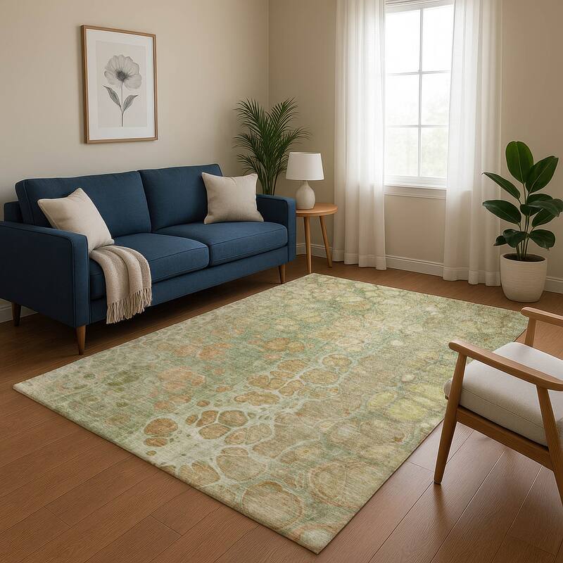 Premium Washable Super Soft Modern Abstract Mayfield Rug - Aloe - 2'6" x 3'10"