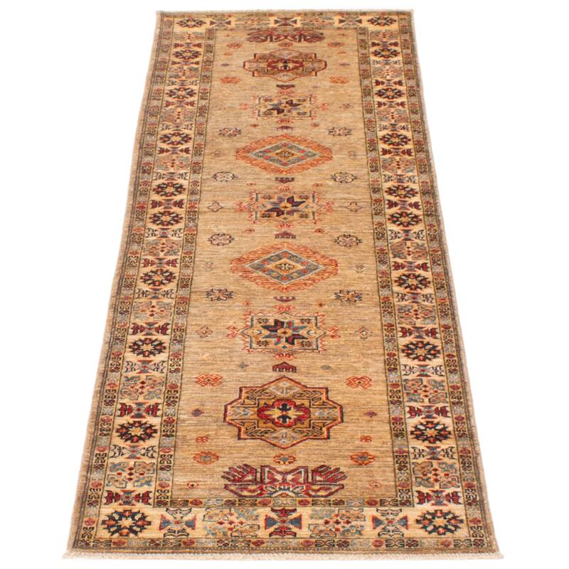 ECARPETGALLERY Hand-knotted Aryana Khaki Wool Rug - 2'11 x 7'11