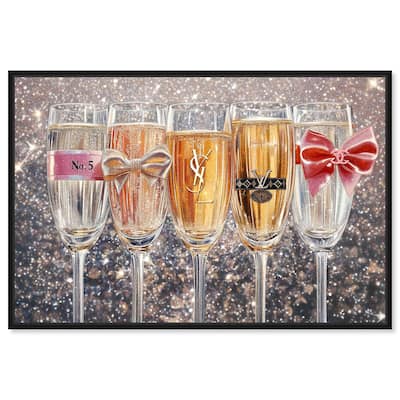 Champagne Glasses Glitz Canvas by Art Remedy