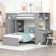 preview thumbnail 1 of 16, Contemporary Design Twin Size Loft Bed with A Stand-Alone Bed,Wardrobe with Desk and Double-Deck Shelf for Extra Space Gray