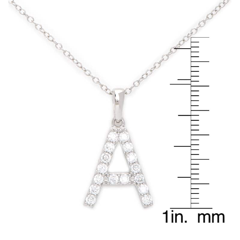 Victoria Townsend .925 Sterling Silver Cubic Zirconia Initial Necklace - A