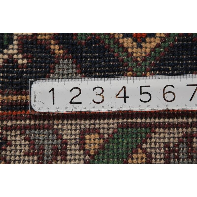 Orange Medallion Heriz Serapi Indian Rug Hand-Knotted Wool Carpet - 8'11"x 11'7"