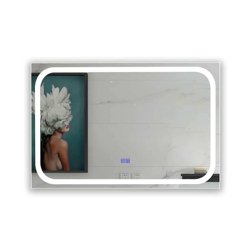 Frameless Wall Mounted LED Bathroom Mirror - Colorless