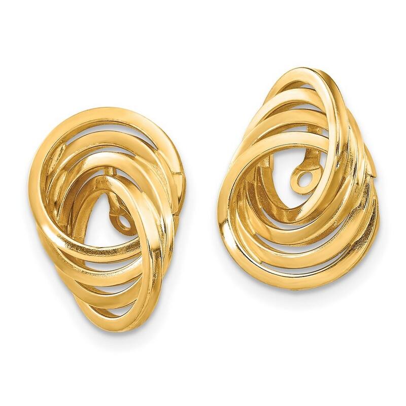 Curata 14k Yellow Gold 14x10mm Polished Love Knot Earrings Jackets