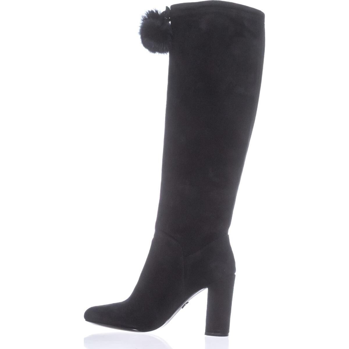 michael kors black leather knee high boots