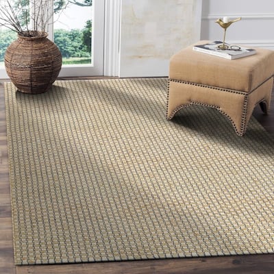 Sevita Organic Jute Interwoven Area Rug, Natural and Indigo
