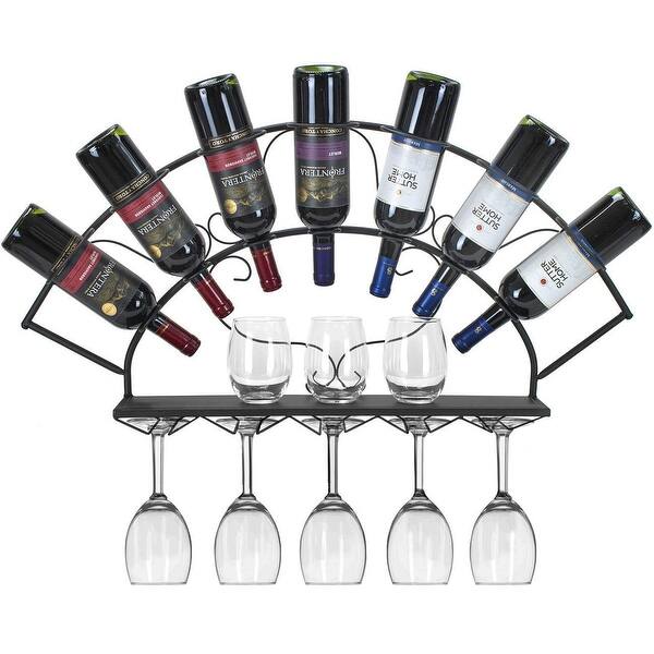 Wine Storage Sorbus Wall Mounted Wine Rack Set Of 3 – Wood & Black Metal Bottle Holder, Holds 9 Bottles, Perfect For Kitchen, Bar Or As A Towel Rack Wine Rack For Inside Cabinet