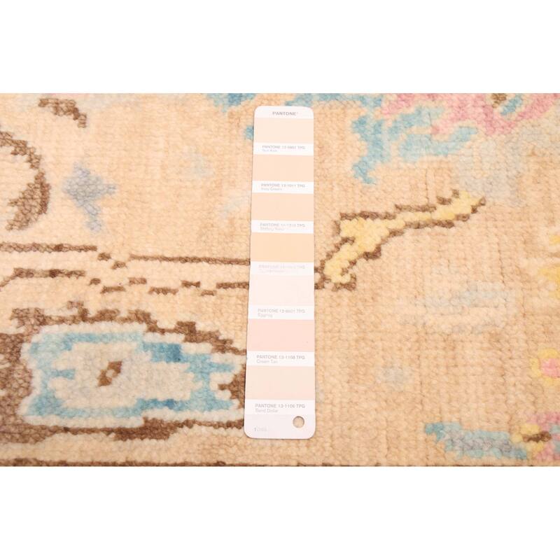 ECARPETGALLERY Hand-knotted Modern Oushak Tan Wool Rug - 3'2 x 20'0