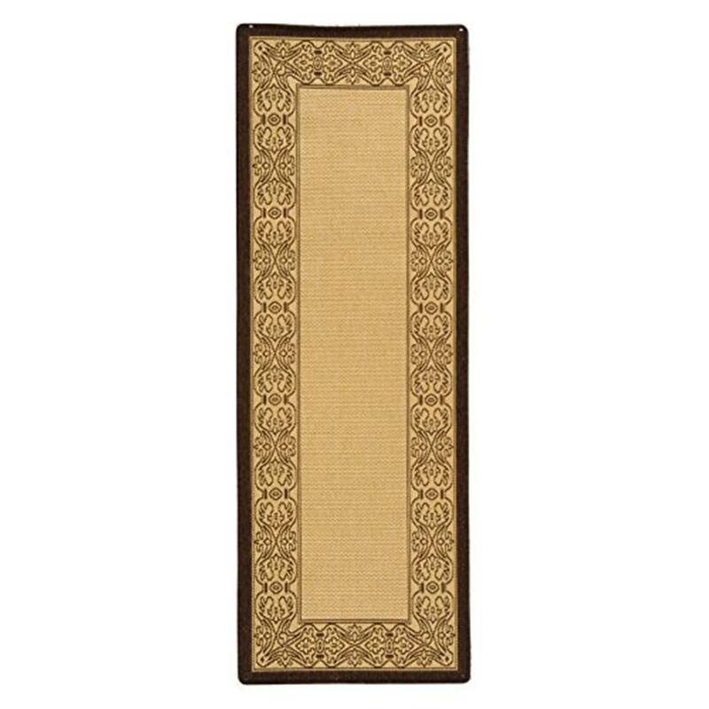 Durable Area Rug - 8x12 Natural Brown Indoor Outdoor Rug - Decorative Pattern Floor Covering for Home - 144 x 107
