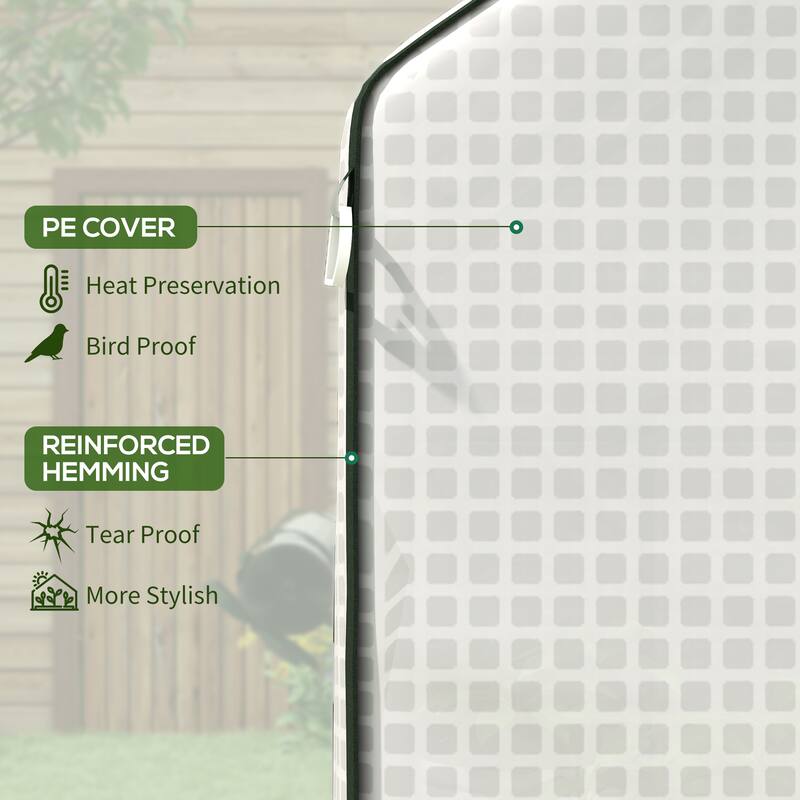 Outsunny Walk-in Greenhouse Replacement Cover for 01-0472 with Roll-up Door and Mesh Windows, 55" x 56.25" x 74.75"