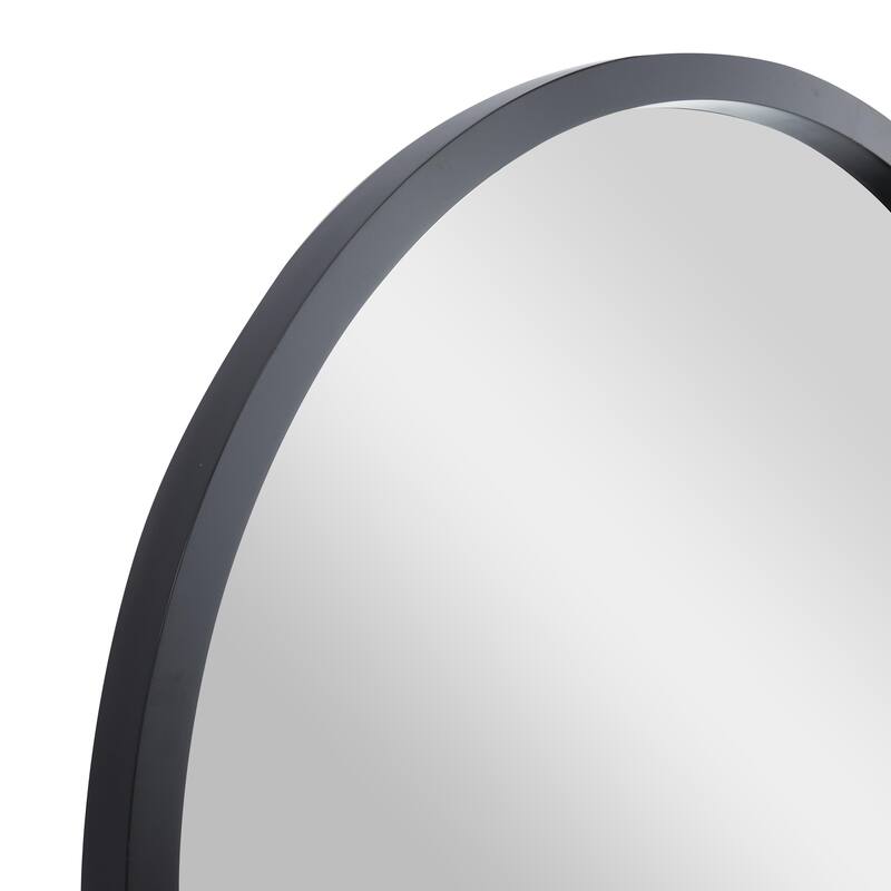 Wooden Wall Mirror with Thin Frame - Black, White, Gold - Roche River Decor