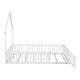 preview thumbnail 14 of 14, Wood Full Size House Platform Bed with Guardrail
