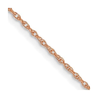 Curata 10k Rose Gold .7 mm Carded Cable Rope Chain Necklace (Spring Ring)