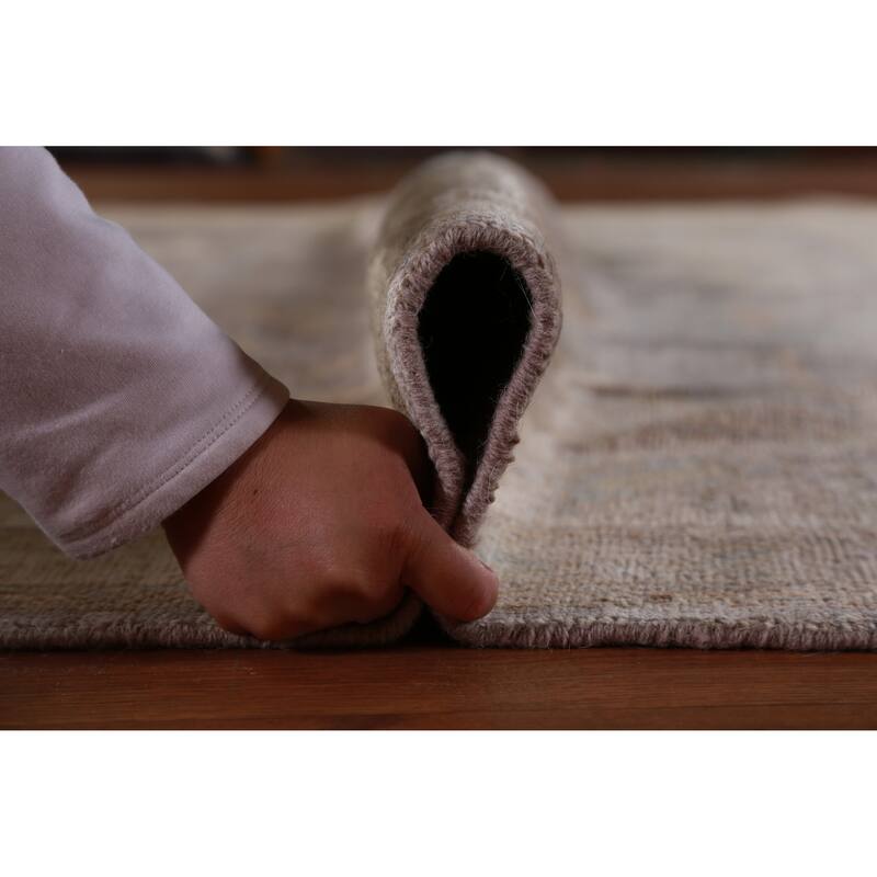 Hand Knotted Oriental 100% Wool Carpet Transitional All-Over Greys & Charcoal Oushak Area Rug - 11' 11'' X 9' 1''