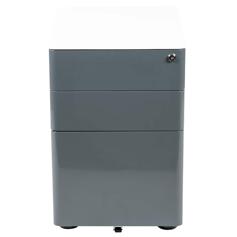 Modern 3-Drawer Mobile Locking Filing Cabinet Storage Organizer